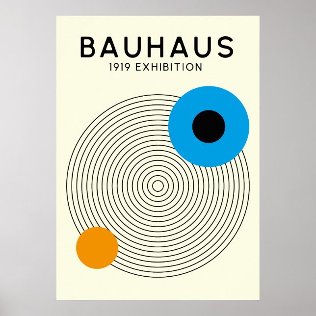Póster Bauhaus Concentric Circles Modern Art Print (Frente)