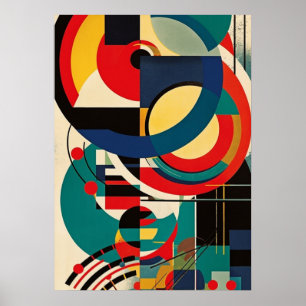 Póster bauhaus, diseño bauhaus, diseño moderno, geométric