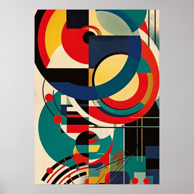 Póster bauhaus, diseño bauhaus, diseño moderno, geométric (Frente)