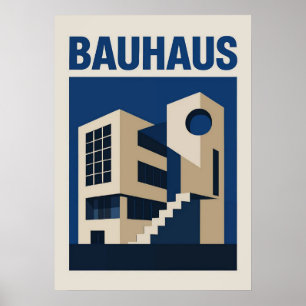 Póster bauhaus, diseño bauhaus, diseño moderno, geométric
