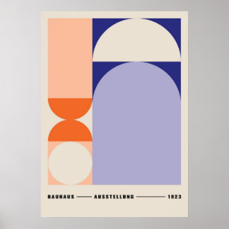 Póster bauhaus, diseño bauhaus, diseño moderno, geométric