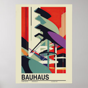 Póster bauhaus, diseño bauhaus, diseño moderno, geométric