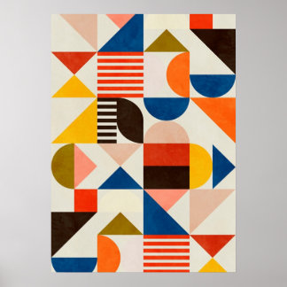 Póster bauhaus, diseño bauhaus, diseño moderno, geométric