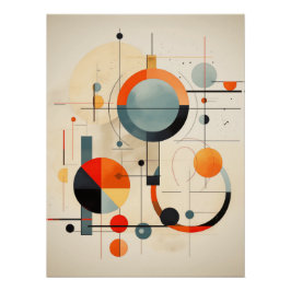 Póster Bauhaus Geometric Abstract Composition