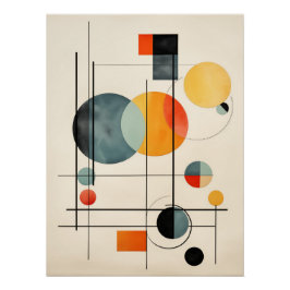 Póster Bauhaus Geometric Abstract Composition