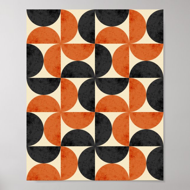 Póster Bauhaus Geométrico Texturizado Moderno de Mitad de (Frente)