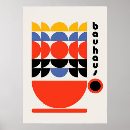 Póster bauhaus, modernista, mínima, geométrica, abstracta