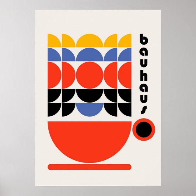 Póster bauhaus, modernista, mínima, geométrica, abstracta (Frente)
