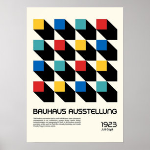 Póster bauhaus, modernista, mínima, geométrica, abstracta