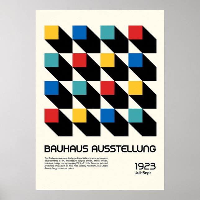 Póster bauhaus, modernista, mínima, geométrica, abstracta (Frente)