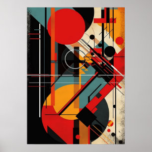 Póster bauhaus, modernista, mínima, geométrica, abstracta