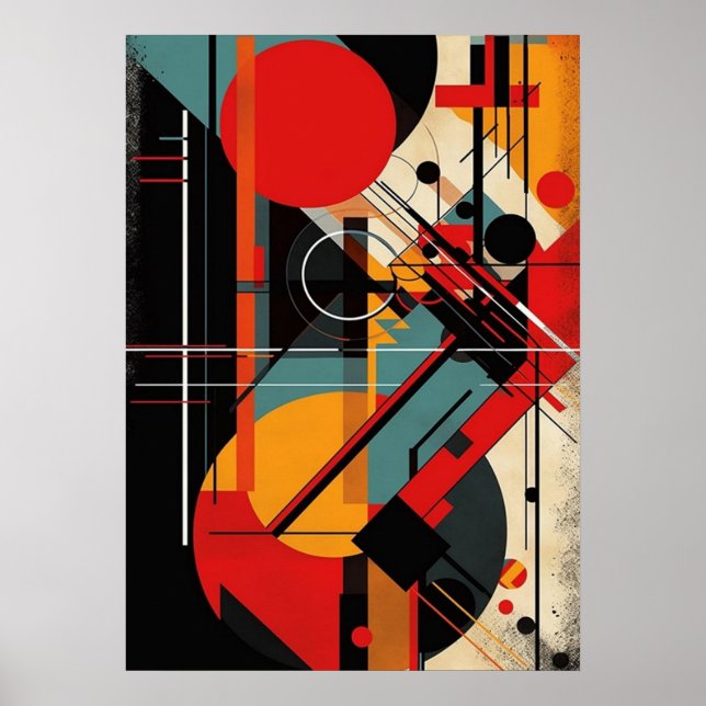 Póster bauhaus, modernista, mínima, geométrica, abstracta (Frente)