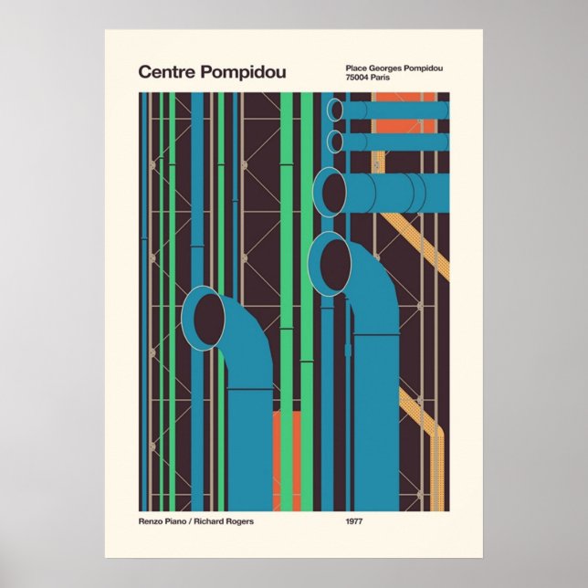 Póster bauhaus, modernista, mínima, geométrica, abstracta (Frente)