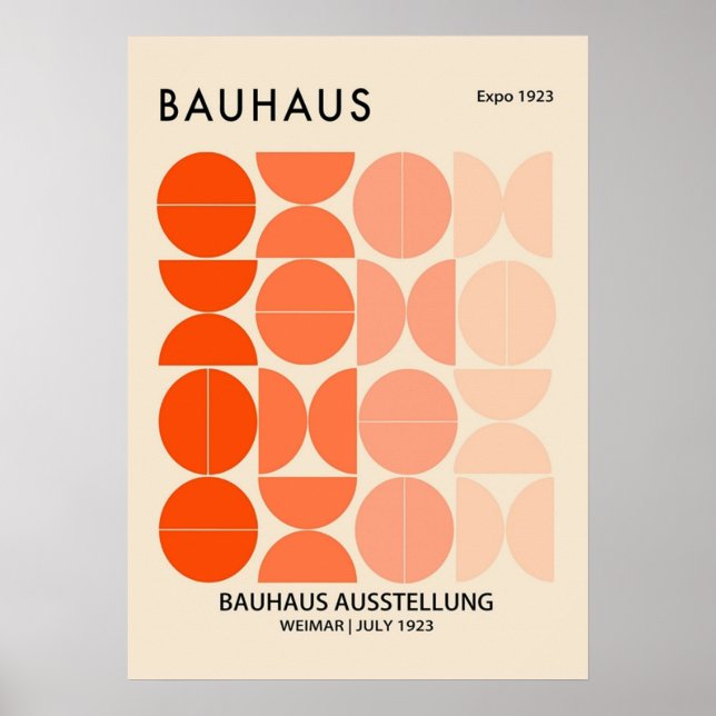 Póster bauhaus, modernista, mínima, geométrica, abstracta (Frente)