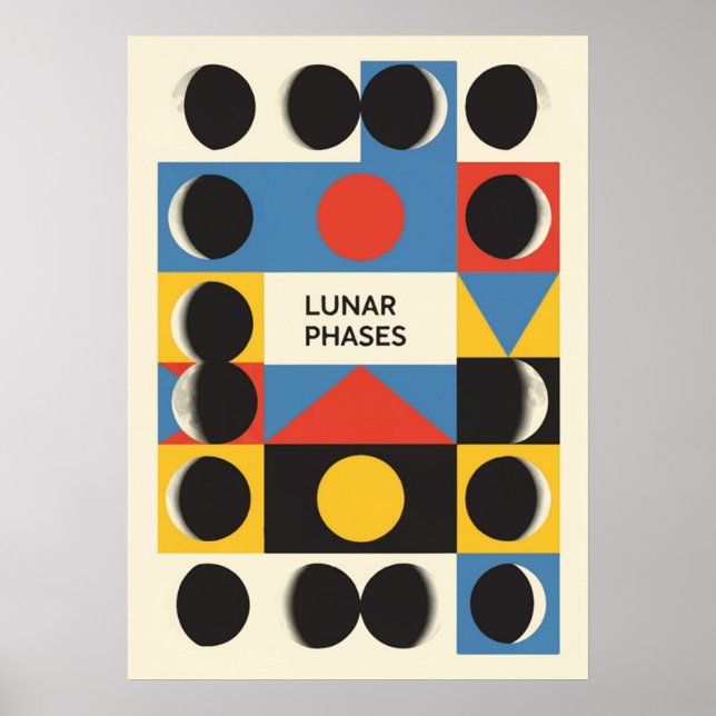 Póster bauhaus, modernista, mínima, geométrica, abstracta (Frente)