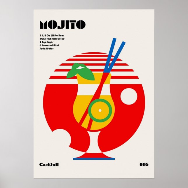 Póster bauhaus, modernista, mínima, geométrica, abstracta (Frente)