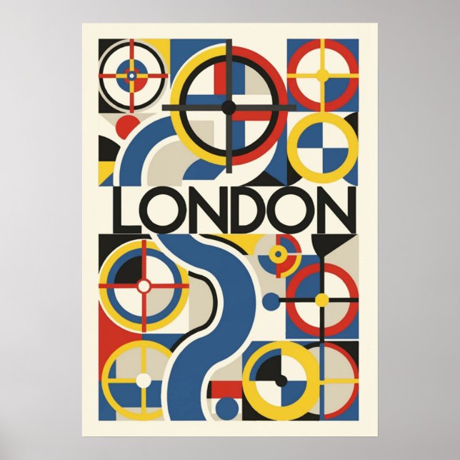 Póster bauhaus, modernista, mínima, geométrica, abstracta (Frente)