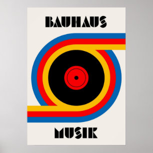 Póster bauhaus, modernista, mínima, geométrica, abstracta