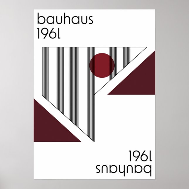 Póster bauhaus, modernista, mínima, geométrica, abstracta (Frente)