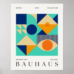 Póster Bauhaus Retro Art Print Poster Geométrico
