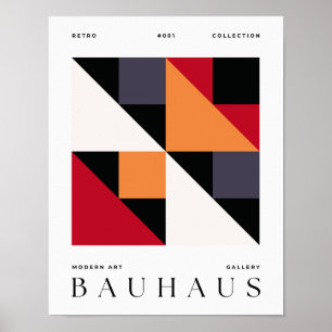 Póster Bauhaus Retro Art Print Poster Geométrico