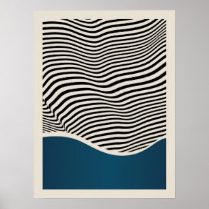 Póster Bauhaus    Retro Design    Blue Poster