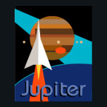 Póster bauhaus rocket space art deco midsiglo<br><div class="desc">Diseño original inspirado en Bauhaus</div>