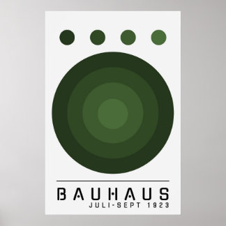 Póster Bauhaus Sage Green, Naranja, Black Boho Wall Art