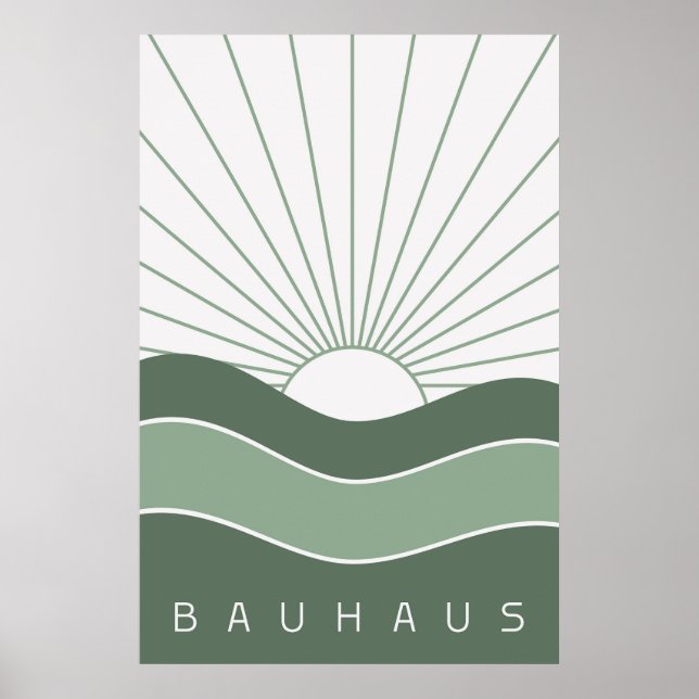 Póster Bauhaus Sage Green Poster (Frente)