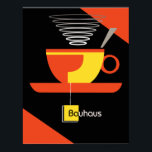 Póster Bauhaus tea midsiglo art deco<br><div class="desc">Poster de té original inspirado en Bauhaus</div>