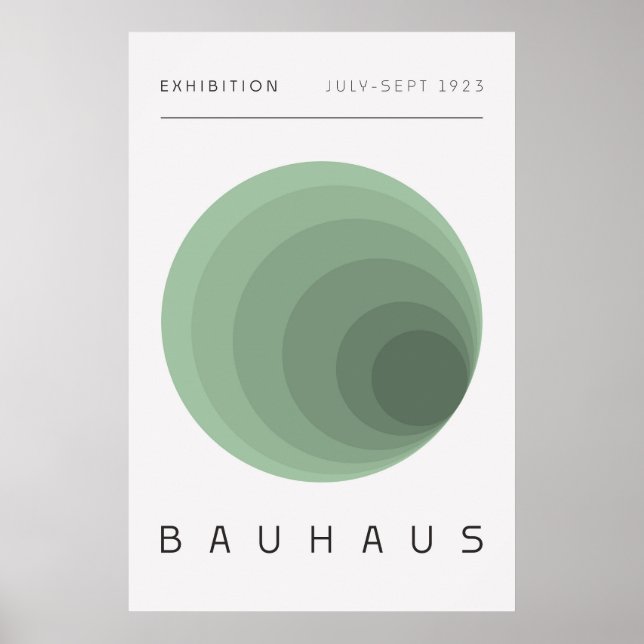 Póster Bauhaus Verde Salvia (Frente)