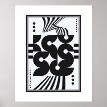 bauhaus vintage negro y blanco geométrico ondulado