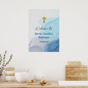 Póster Bautismo Cristiano Ortodoxo de Aguas Vivas