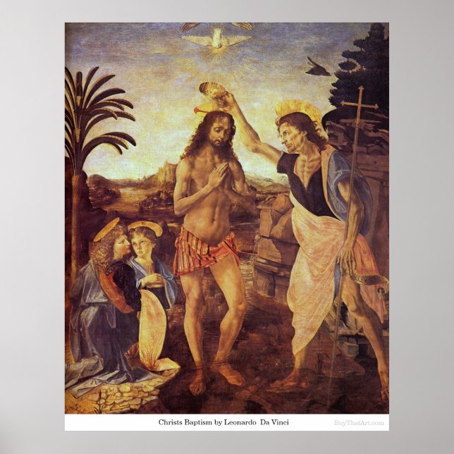 Póster Bautismo cristiano por Leonardo Da Vinci (Frente)