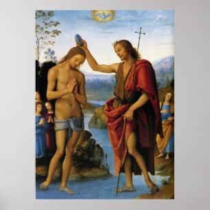 Póster Bautismo de Cristo de Pedro Perugino