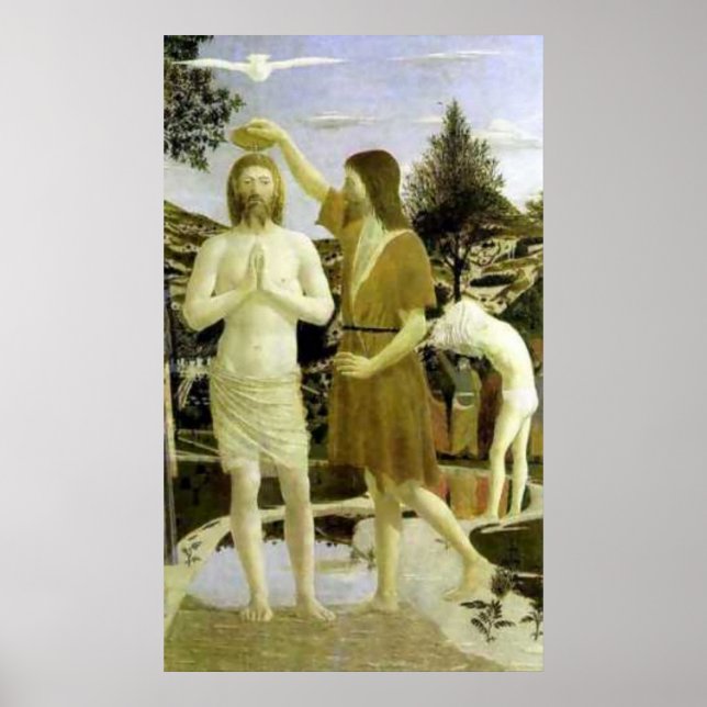 Póster Bautismo de Cristo por Piero della Francesca (1449 (Frente)