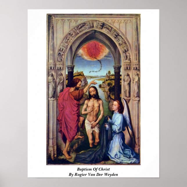 Póster Bautismo De Cristo Por Rogier Van Der Weyden (Frente)