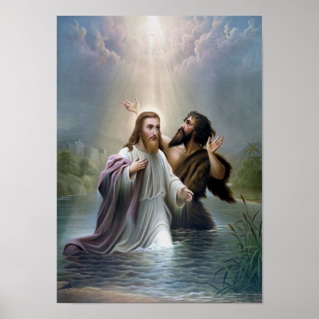 Póster Bautismo de Jesucristo por Juan Bautista (Frente)