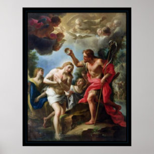Póster Bautismo del vintage de Cristo
