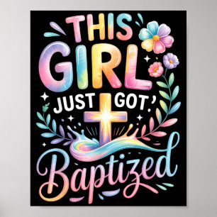 Póster Bautismo Esta Niña Acaba de Bautizarse Cruz Cristi