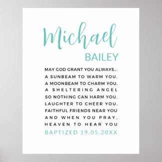 Póster Bautismo personalizado imprimible, regalo de bauti