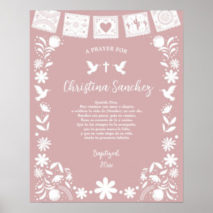 Póster BAUTIZO Rosa Cielito Lindo