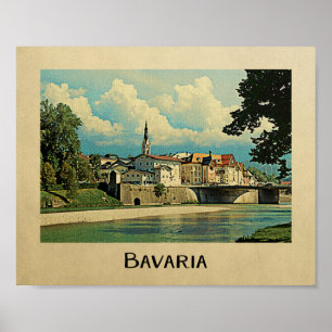 Póster Bavaria Poster Vintage Travel Alemania Bad Tolz