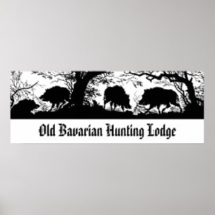Póster Bavarian Hunting Lodge - Wildschwein Boar