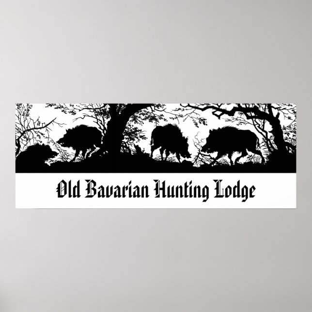 Póster Bavarian Hunting Lodge - Wildschwein Boar (Frente)