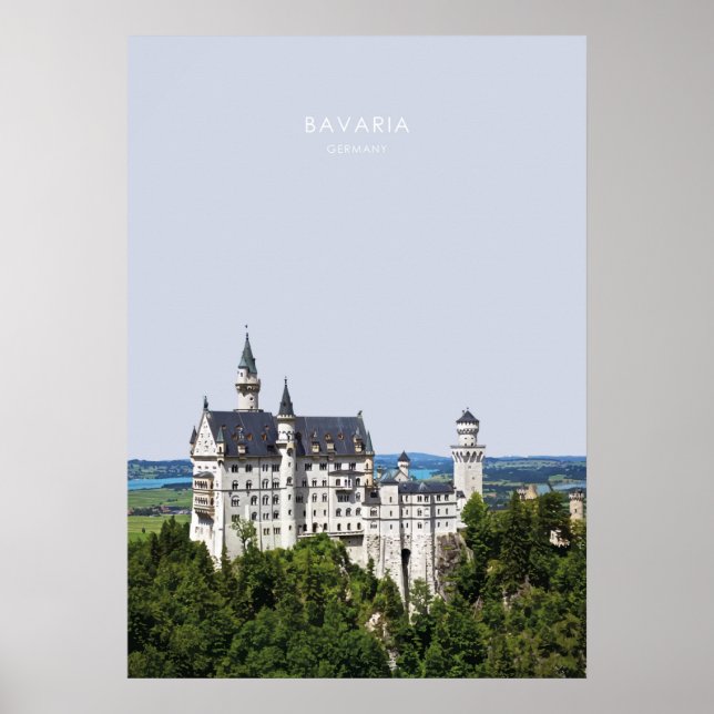 Póster Baviera, Alemania Viajes Artísticos. (Frente)