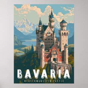 Póster Baviera: Castillo Neuschwanstein