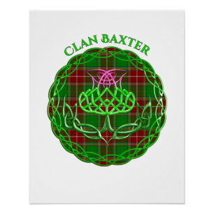 Póster Baxter Scottish Tartán Celtic Thistle