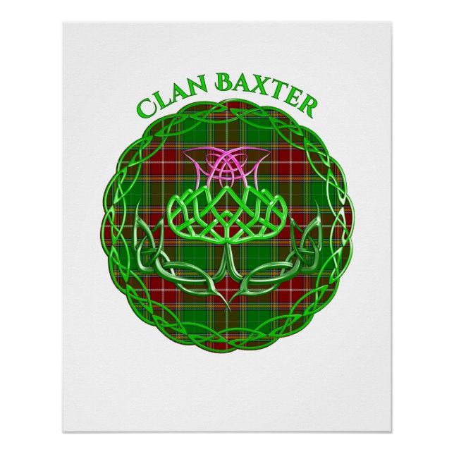 Póster Baxter Scottish Tartán Celtic Thistle (Anverso)