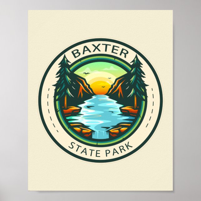 Póster Baxter State Park Maine Badge (Frente)